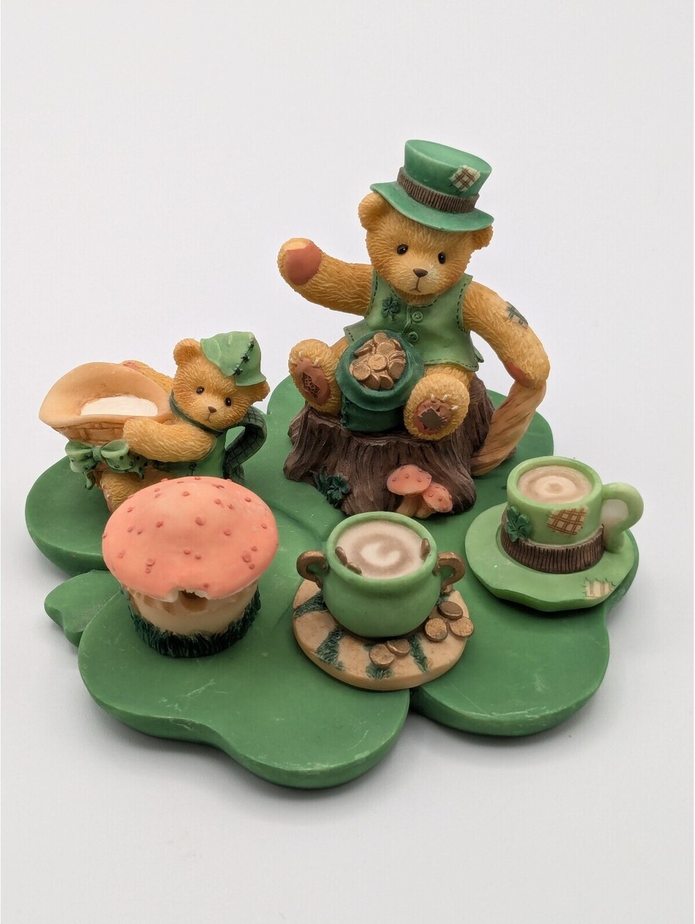 Cherished Teddies Mini Irish Tea Set (542105) 1999, Abbey Press Exclusive, Rare
